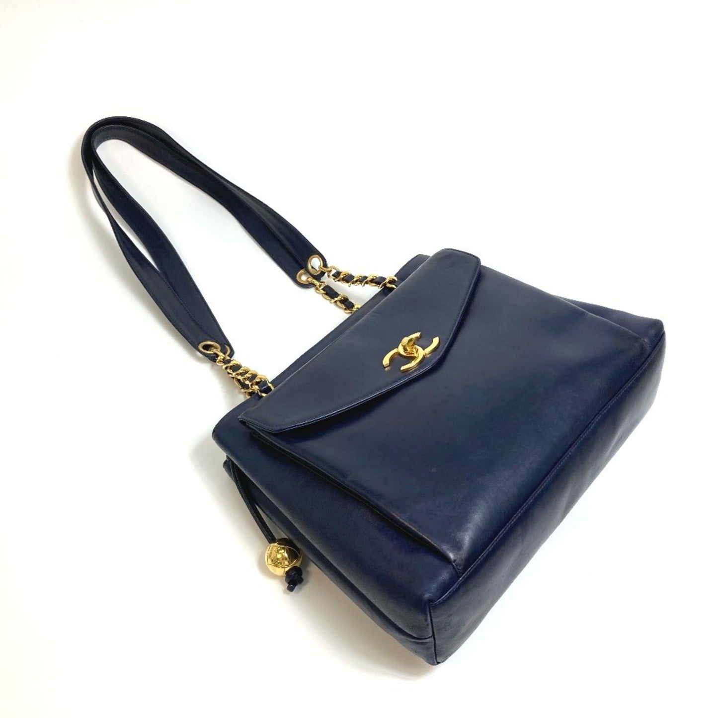 Chanel Navy Leather Shoulder Bag Tote Bag