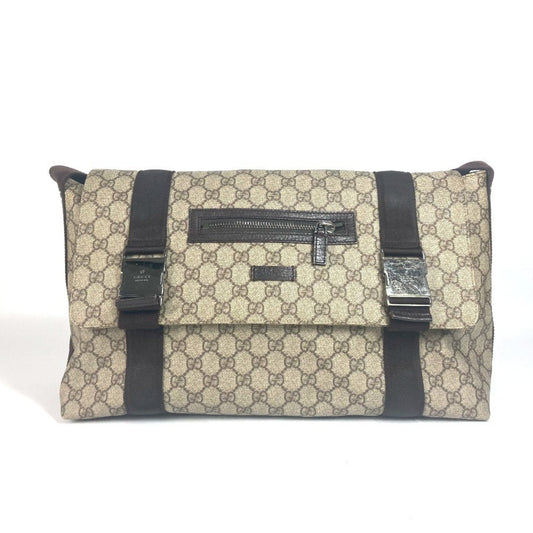 Gucci Gg Plus Beige Dark Brown Gg Supreme Leather Messenger Bag Shoulder Bag