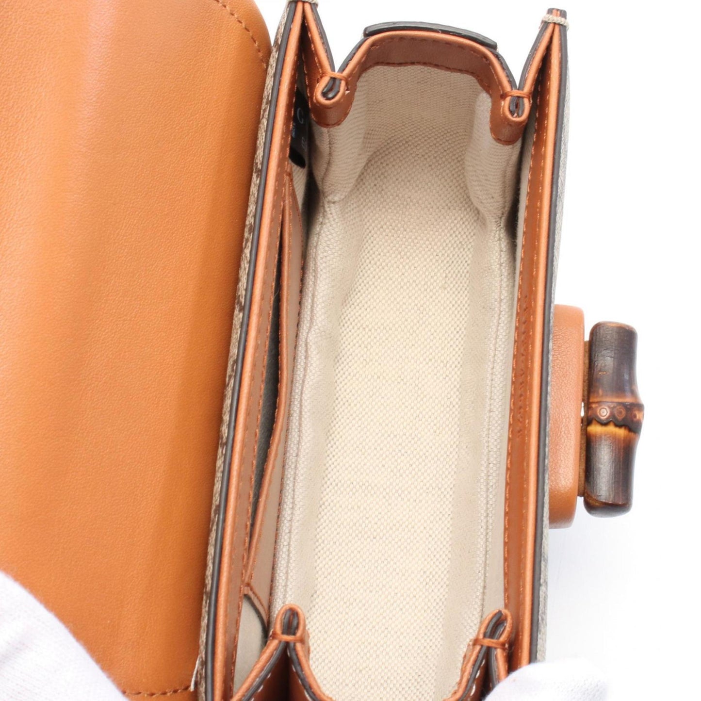 Gucci Bamboo Beige Brown Coated Canvas Fanny Pack