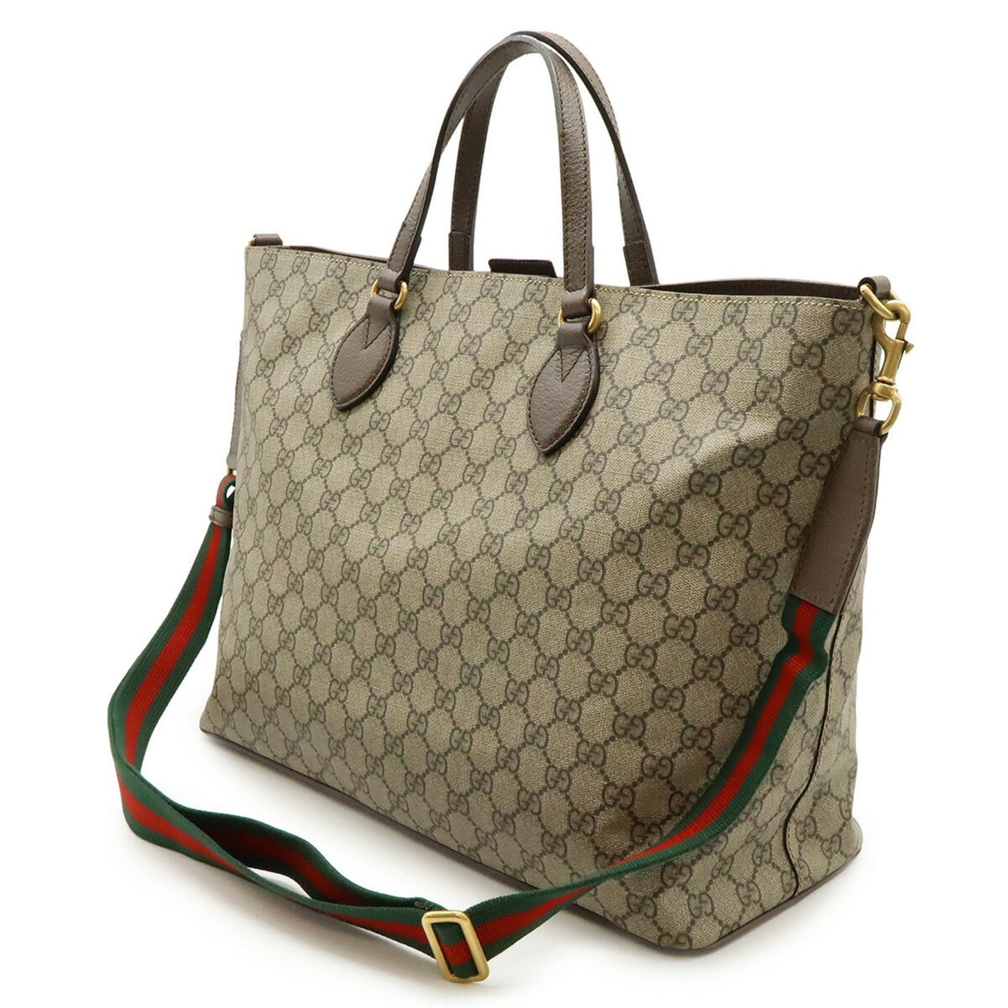 Gucci Beige Brown Multi-Color Gg Supreme Leather Shoulder Bag Tote Bag