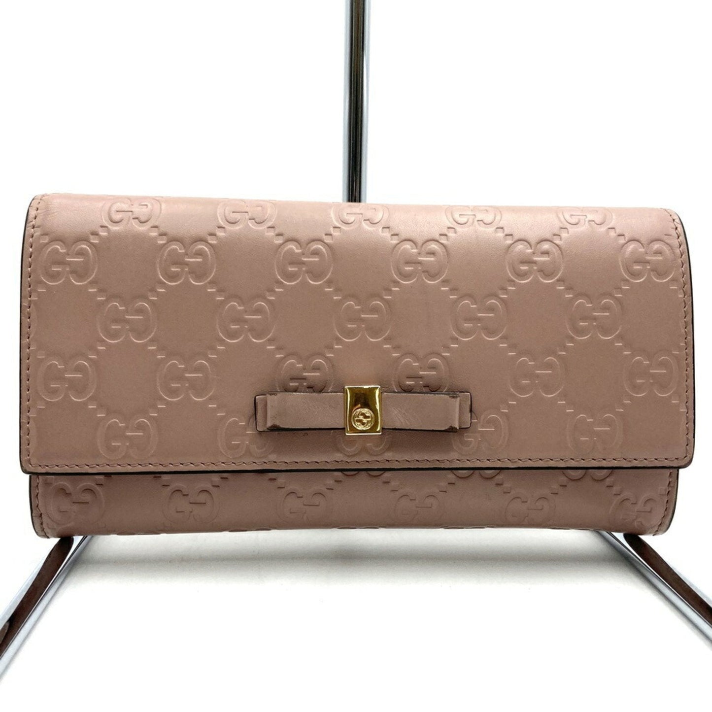 Gucci Pink Leather Long Wallet (Bi-Fold)