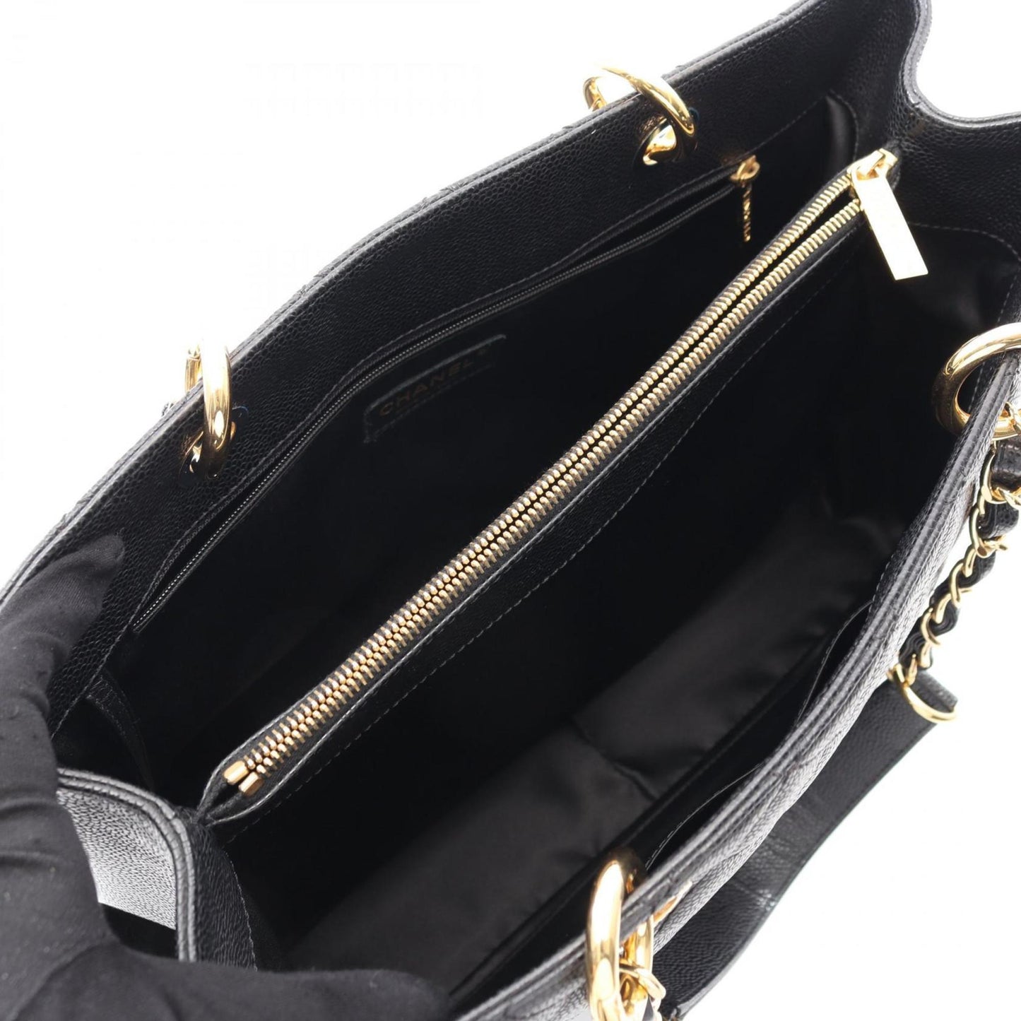 Chanel Black Grained Calfskin Tote Bag