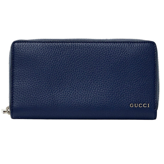 Gucci Blue Leather Long Bill Wallet (Bi-Fold)