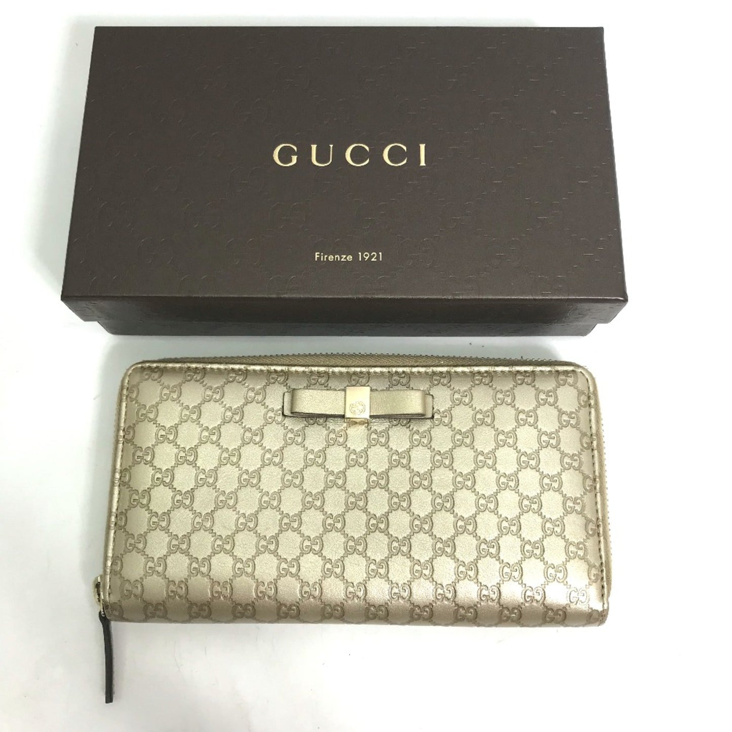 Gucci Gold Leather Long Wallet (Bi-Fold)