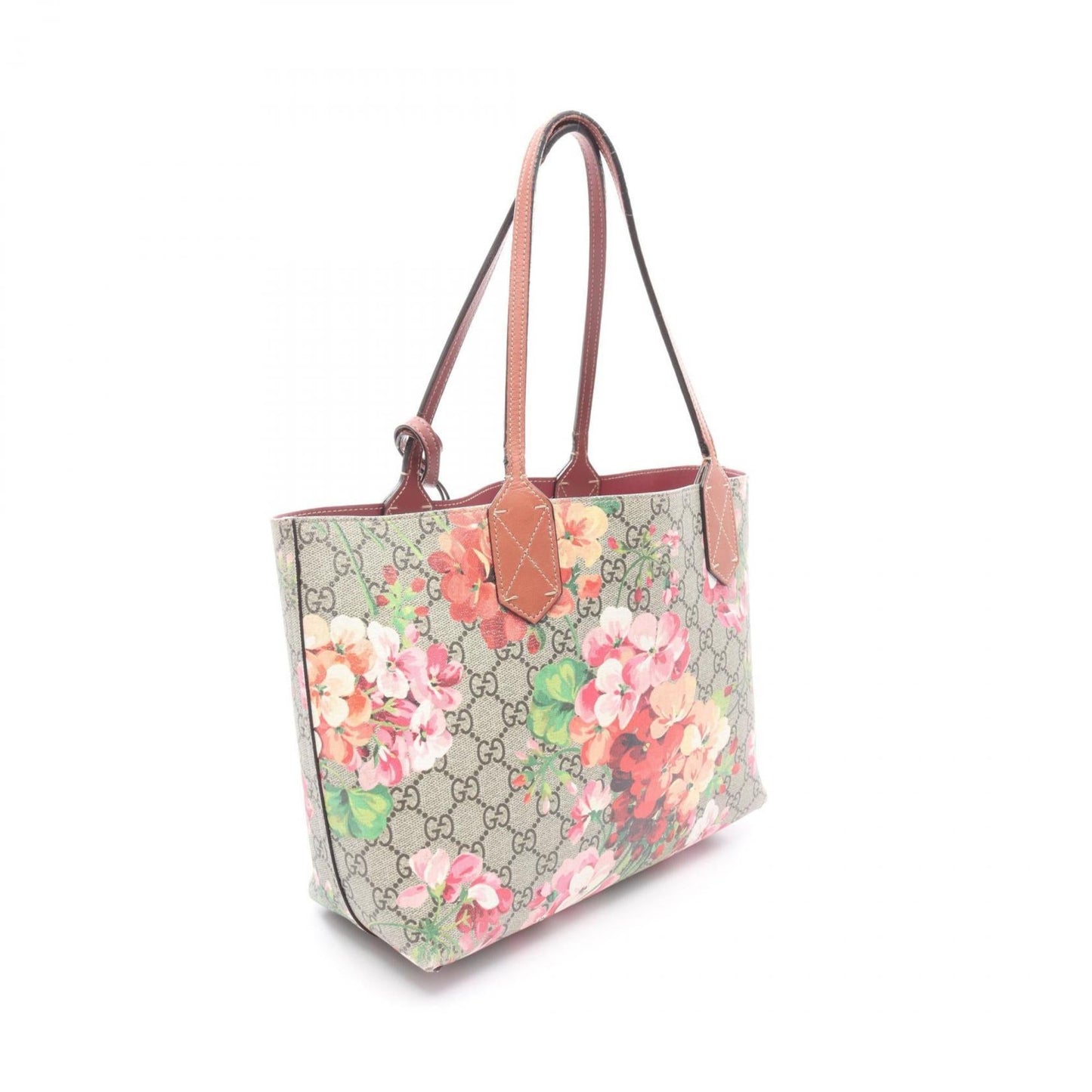 Gucci Beige Multi-Color Pink Coated Canvas Pvc Leather Tote Bag