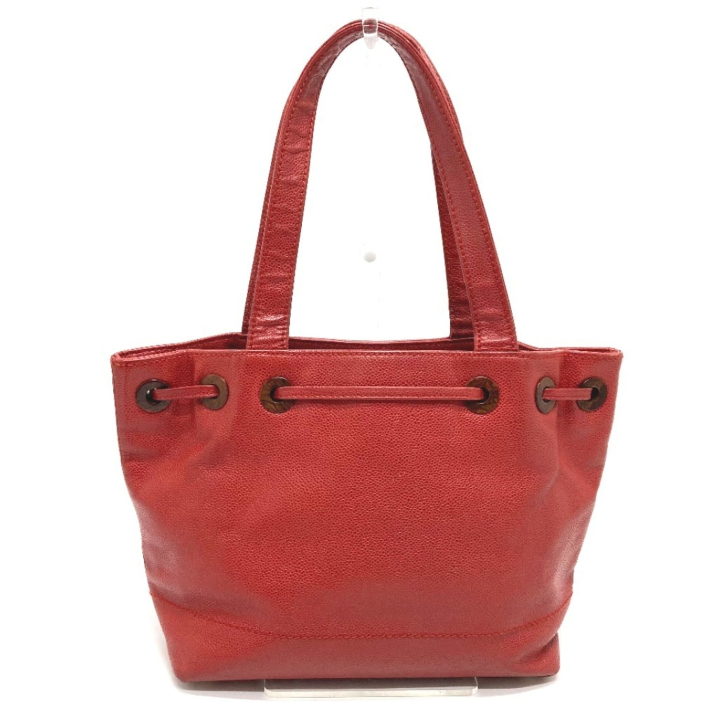 Chanel Red Color Grained Calfskin Handbag Tote Bag