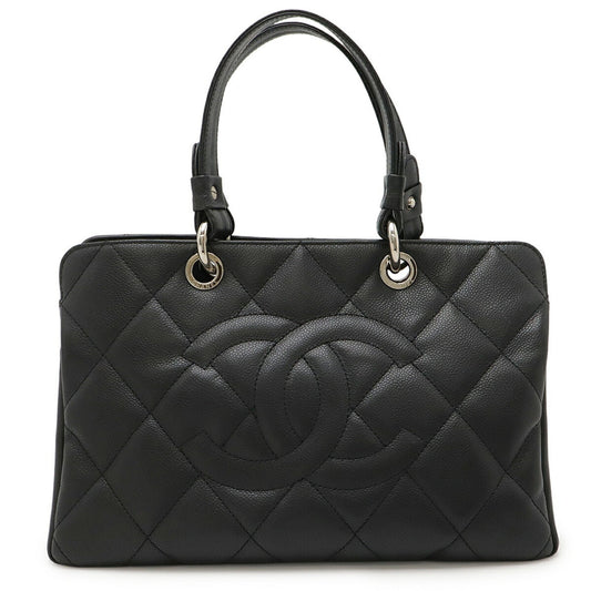 Chanel Black Grained Calfskin Handbag Tote Bag