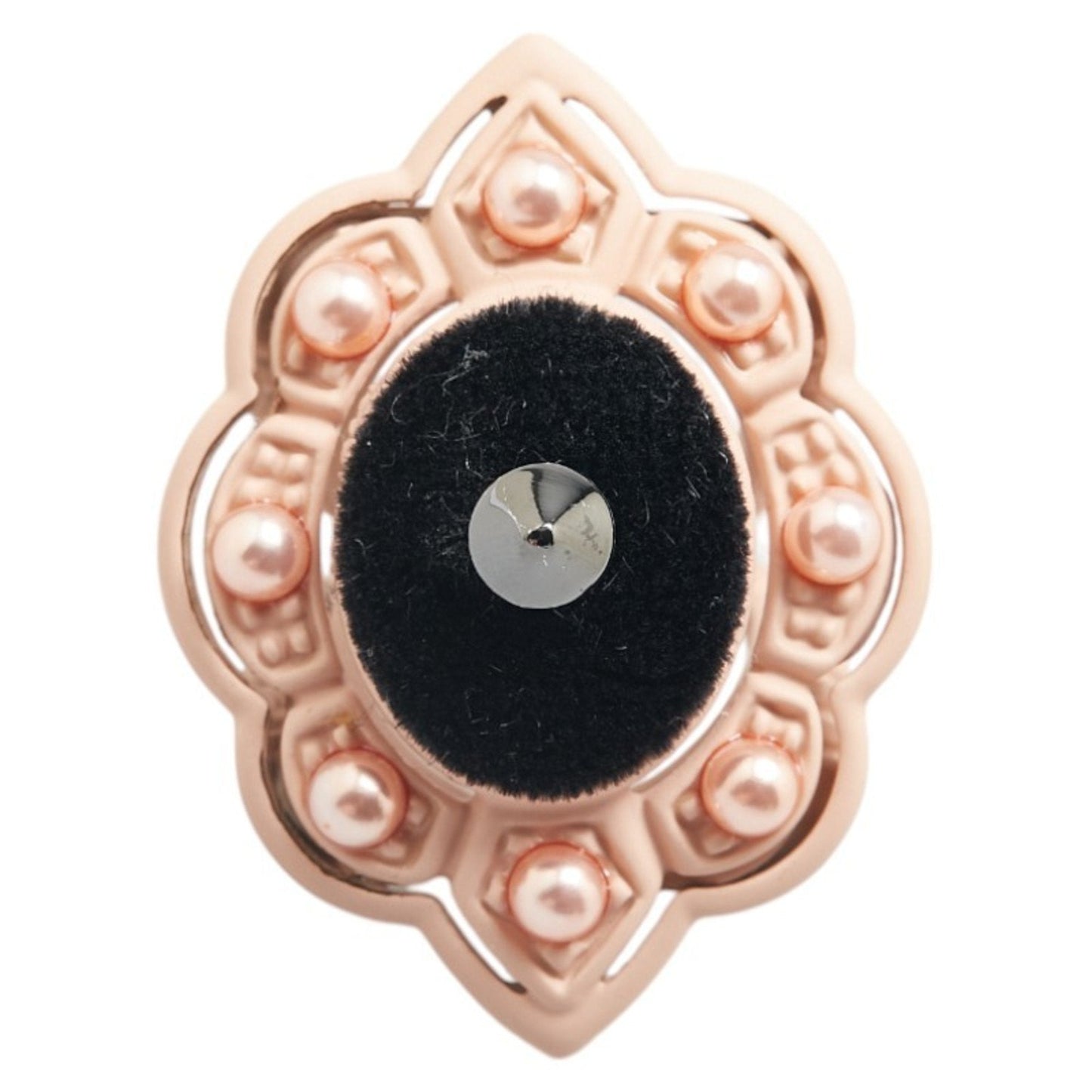 Gucci Pink Artificial Pearl Plastic Band Ring