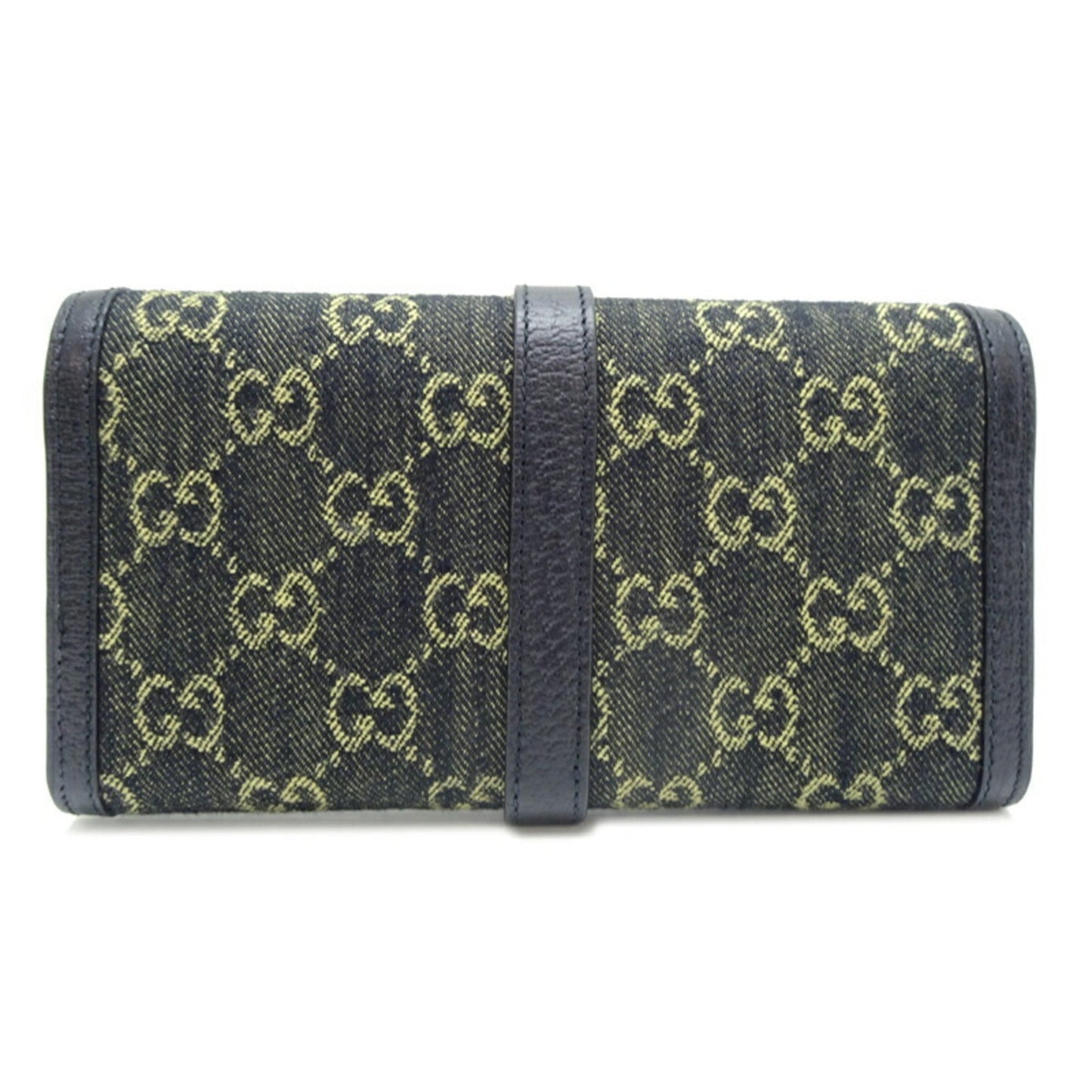 Gucci Black Gg Canvas Chain/Shoulder Wallet