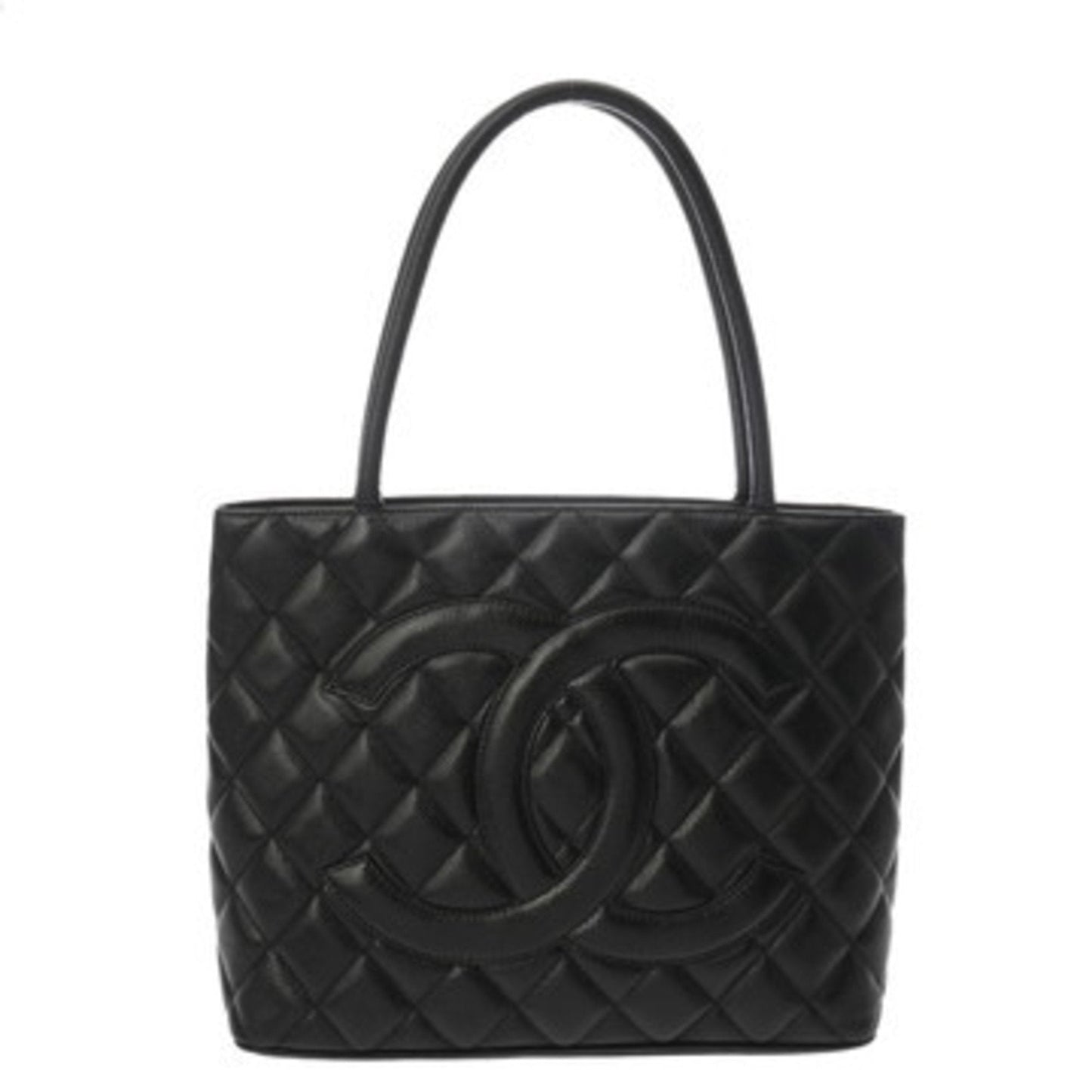 Chanel Black Grained Calfskin Tote Bag