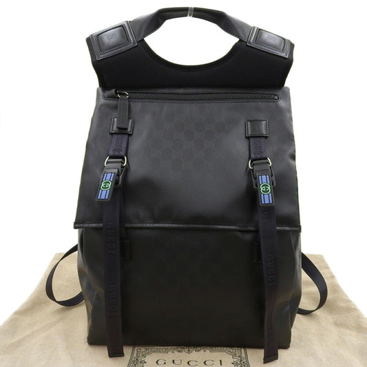 Gucci Black Coated Canvas Backpack