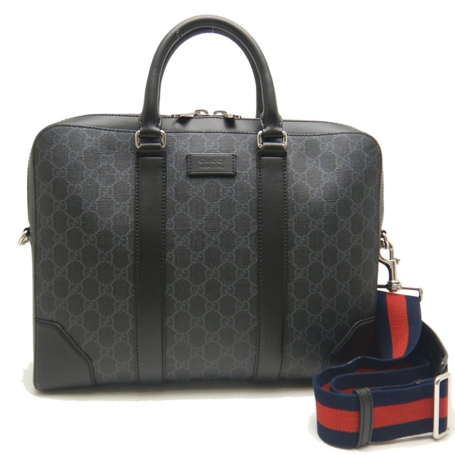 Gucci Black Gg Supreme Canvas Briefcase