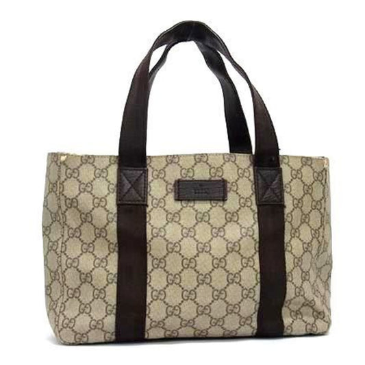 Gucci Beige Brown Gg Supreme Leather Handbag Tote Bag