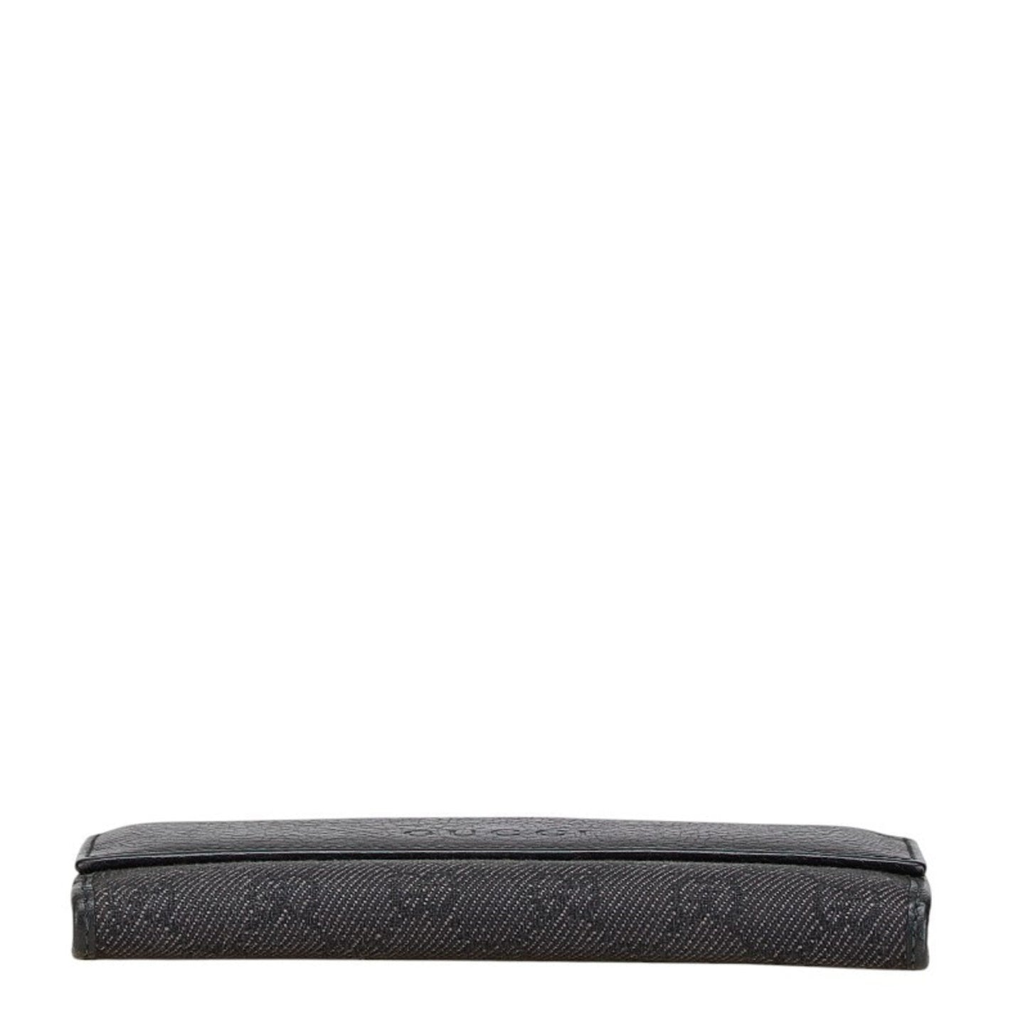 Gucci Black Canvas Leather Long Wallet (Bi-Fold)