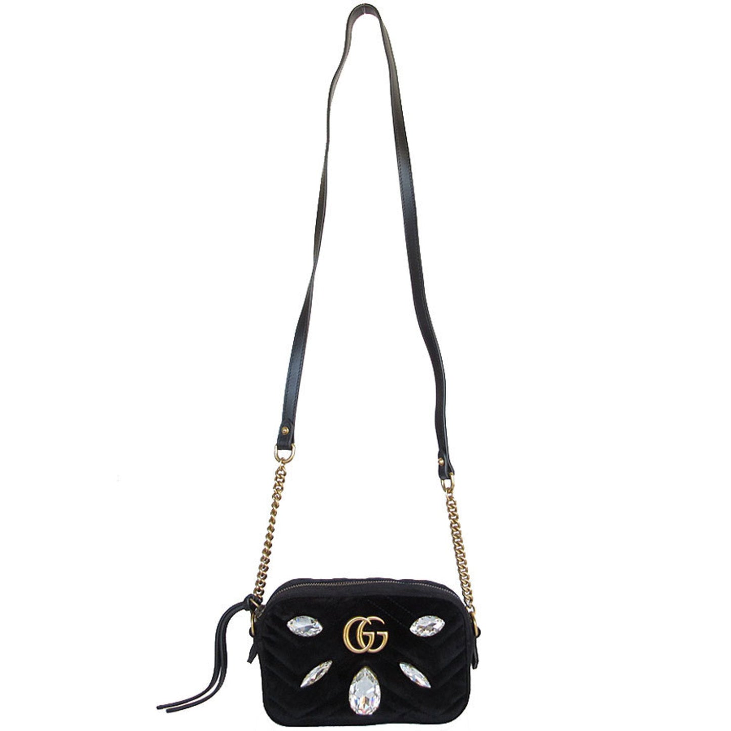 Gucci Black Velvet Shoulder Bag