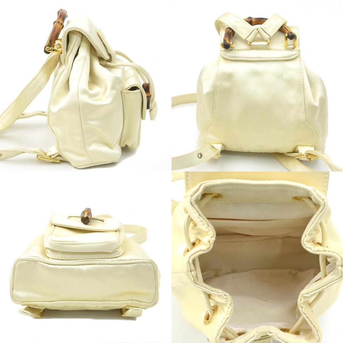 Gucci Light Beige Satin Backpack