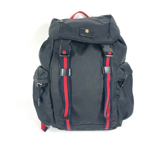 Gucci Sherry Line Black Nylon Canvas Backpack