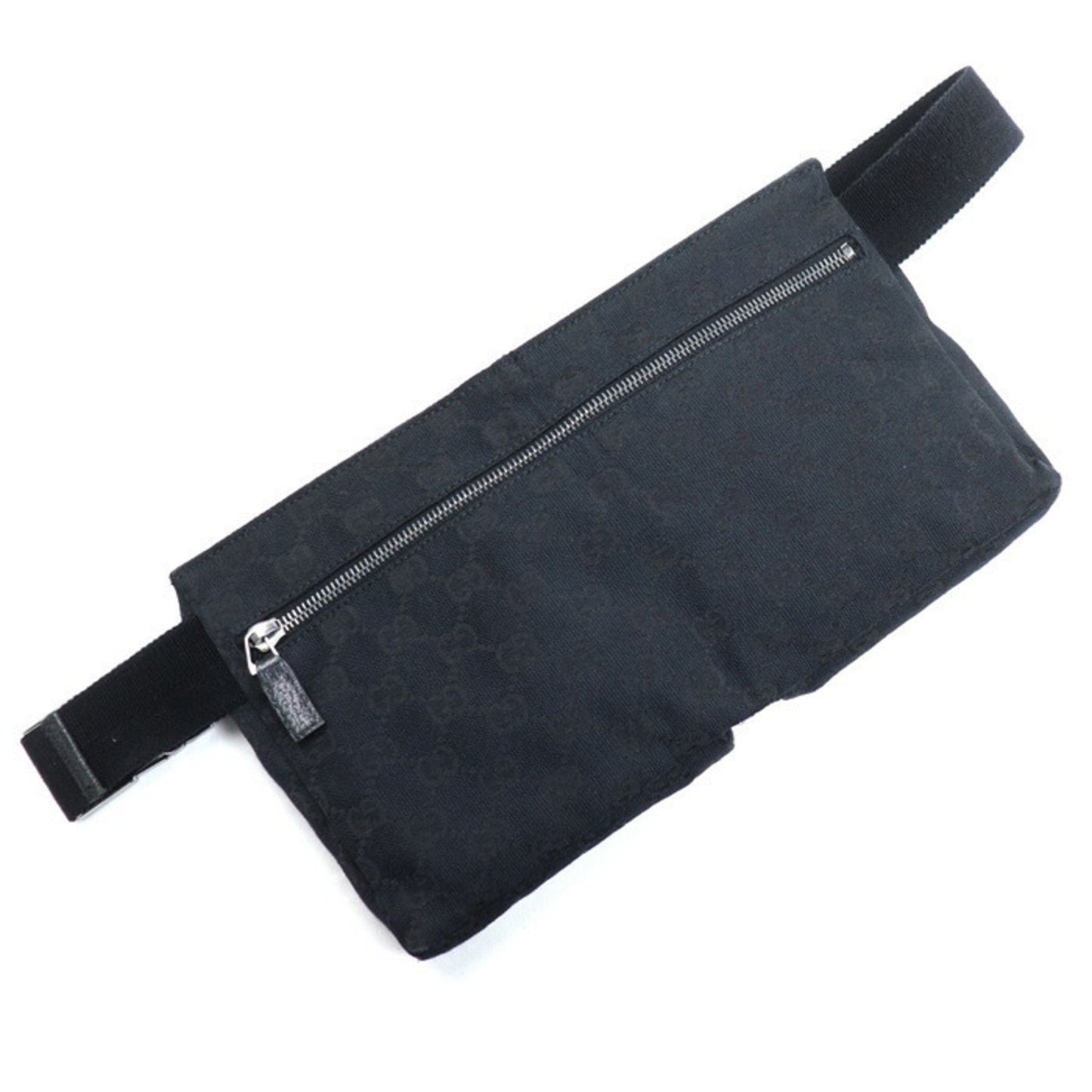 Gucci Black Gg Canvas Fanny Pack