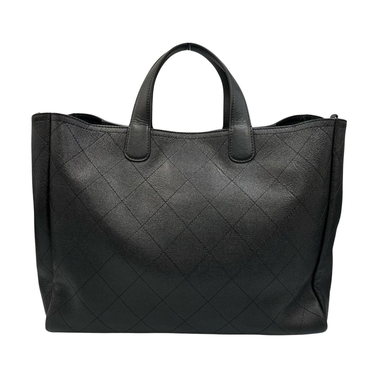 Chanel Black Grained Calfskin Shopping Bag Tote Bag