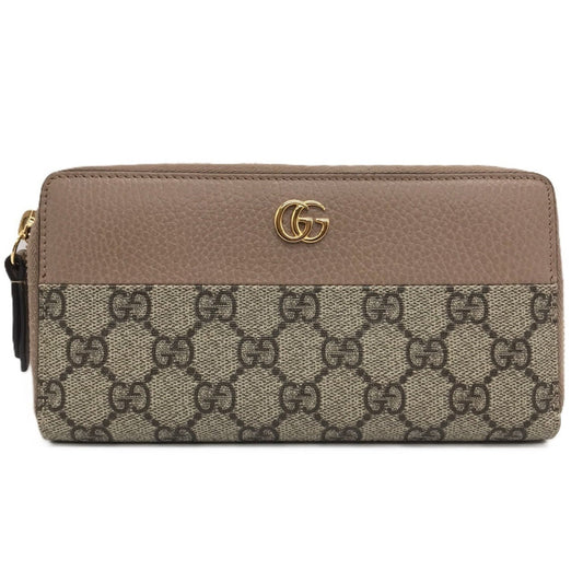 Gucci Beige Gg Supreme Long Wallet (Bi-Fold)