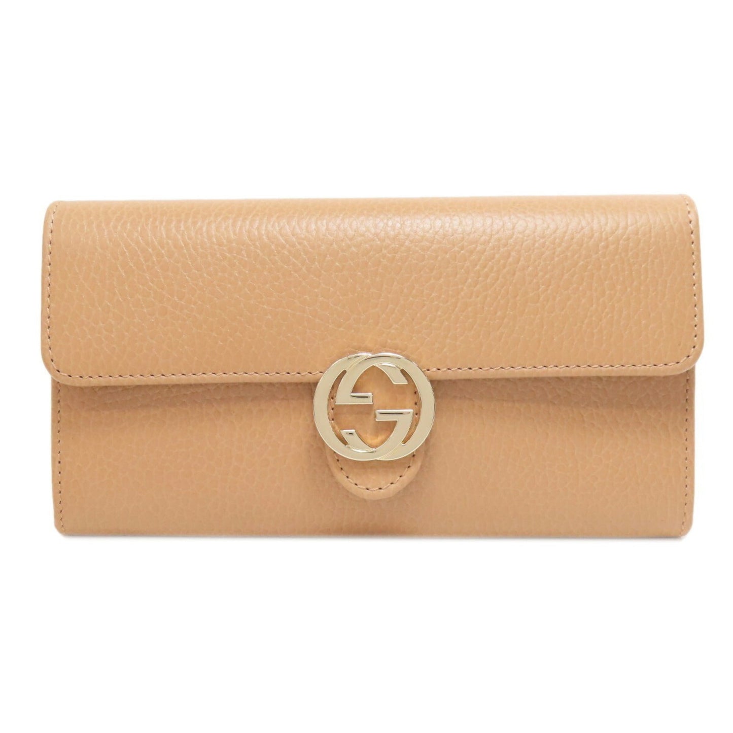 Gucci Beige Leather Long Wallet (Bi-Fold)