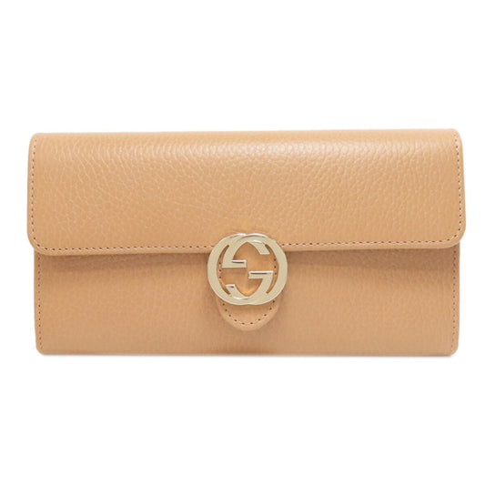 Gucci Beige Leather Long Wallet (Bi-Fold)