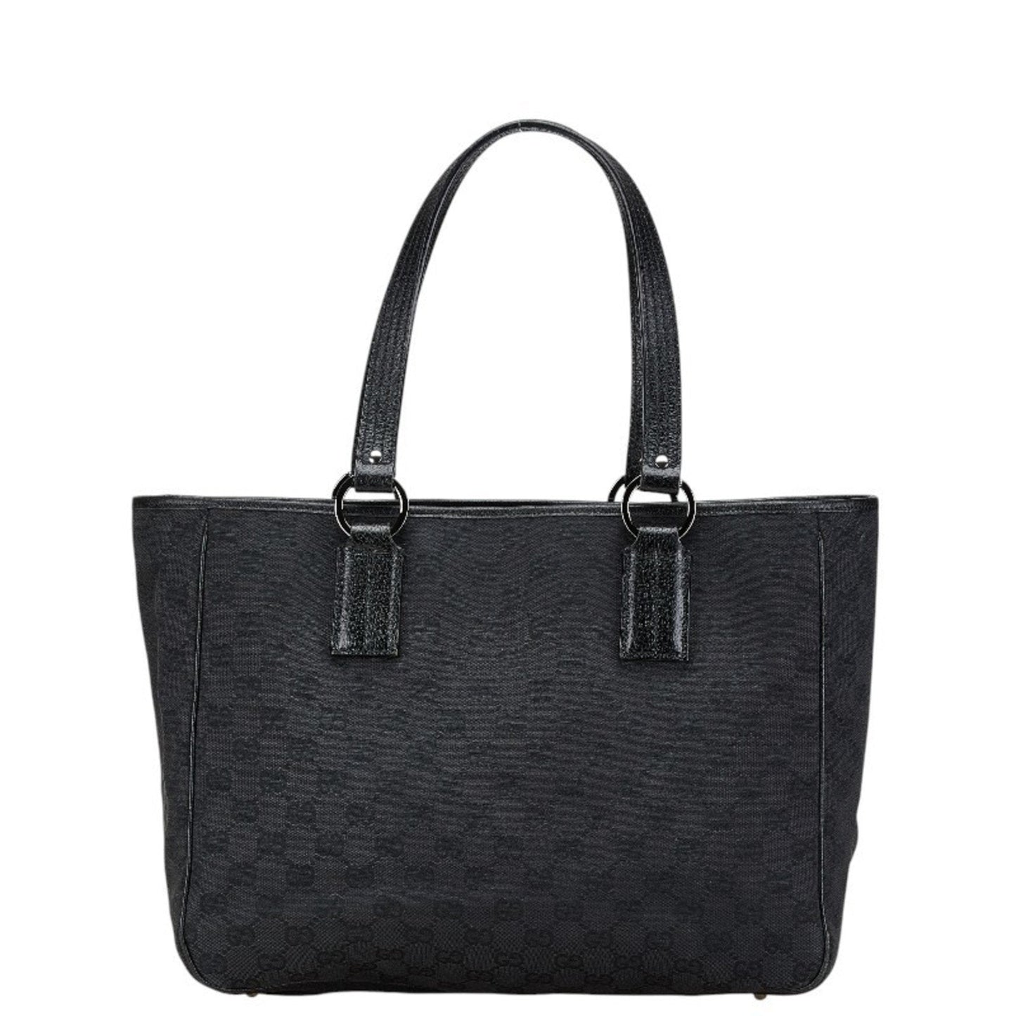 Gucci Black Canvas Leather Shoulder Bag Tote Bag