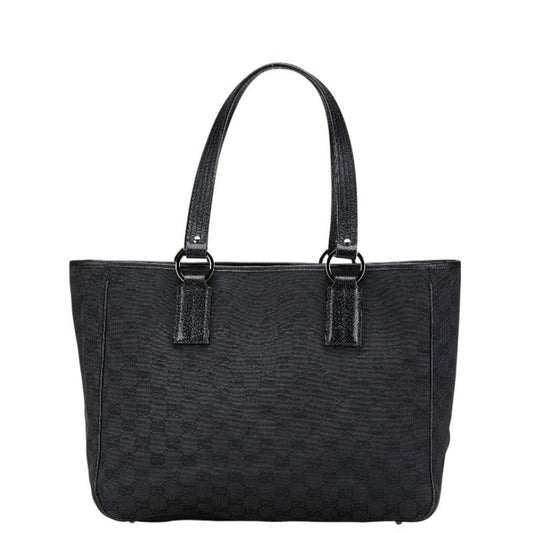 Gucci Black Canvas Leather Shoulder Bag Tote Bag