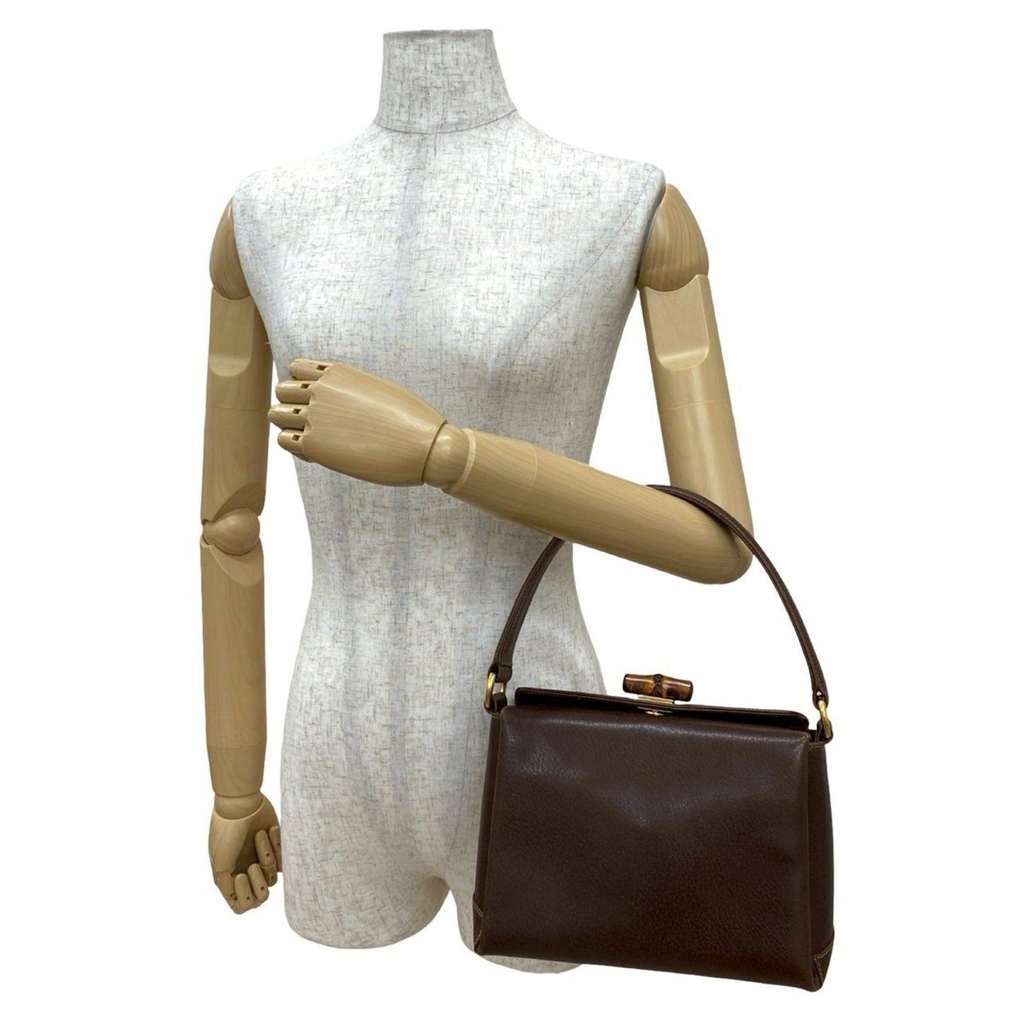 Gucci Brown Leather Handbag Tote Bag