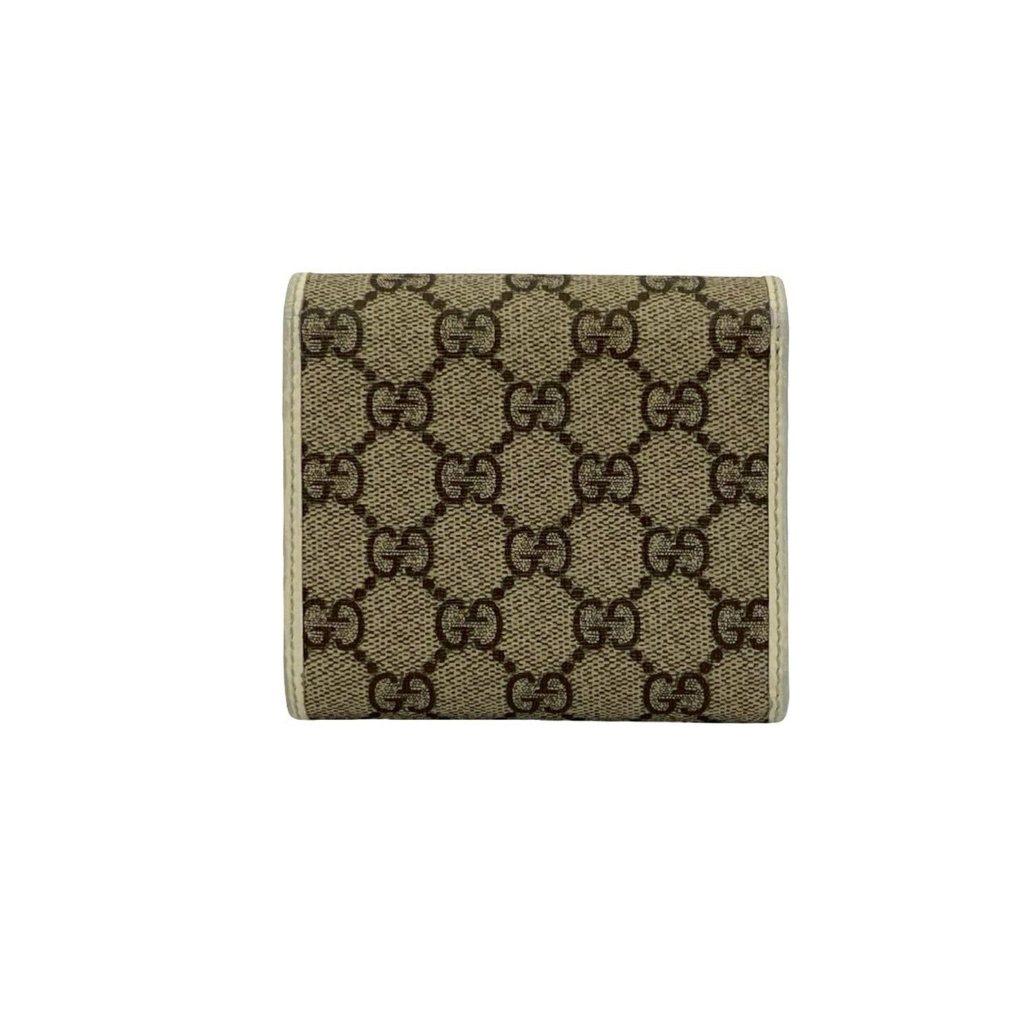 Gucci Brown White Leather Pvc Wallet (Bi-Fold)