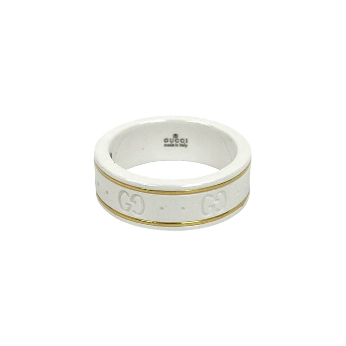 Gucci Gold White Ceramic Band Ring