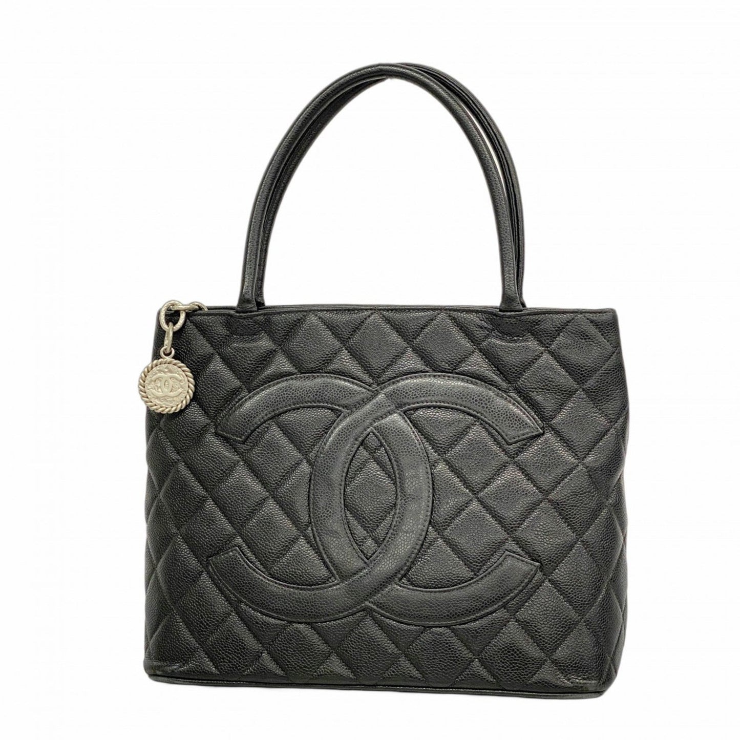 Chanel Black Grained Calfskin Tote Bag
