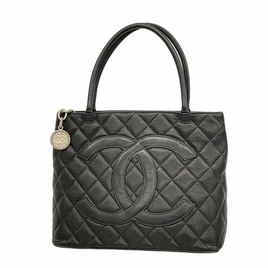 Chanel Black Grained Calfskin Tote Bag