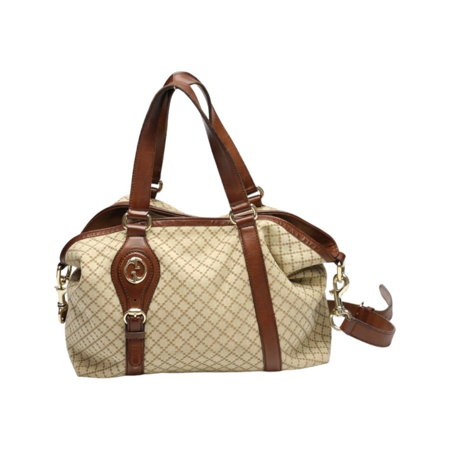 Gucci Brown Canvas Shoulder Bag Tote Bag