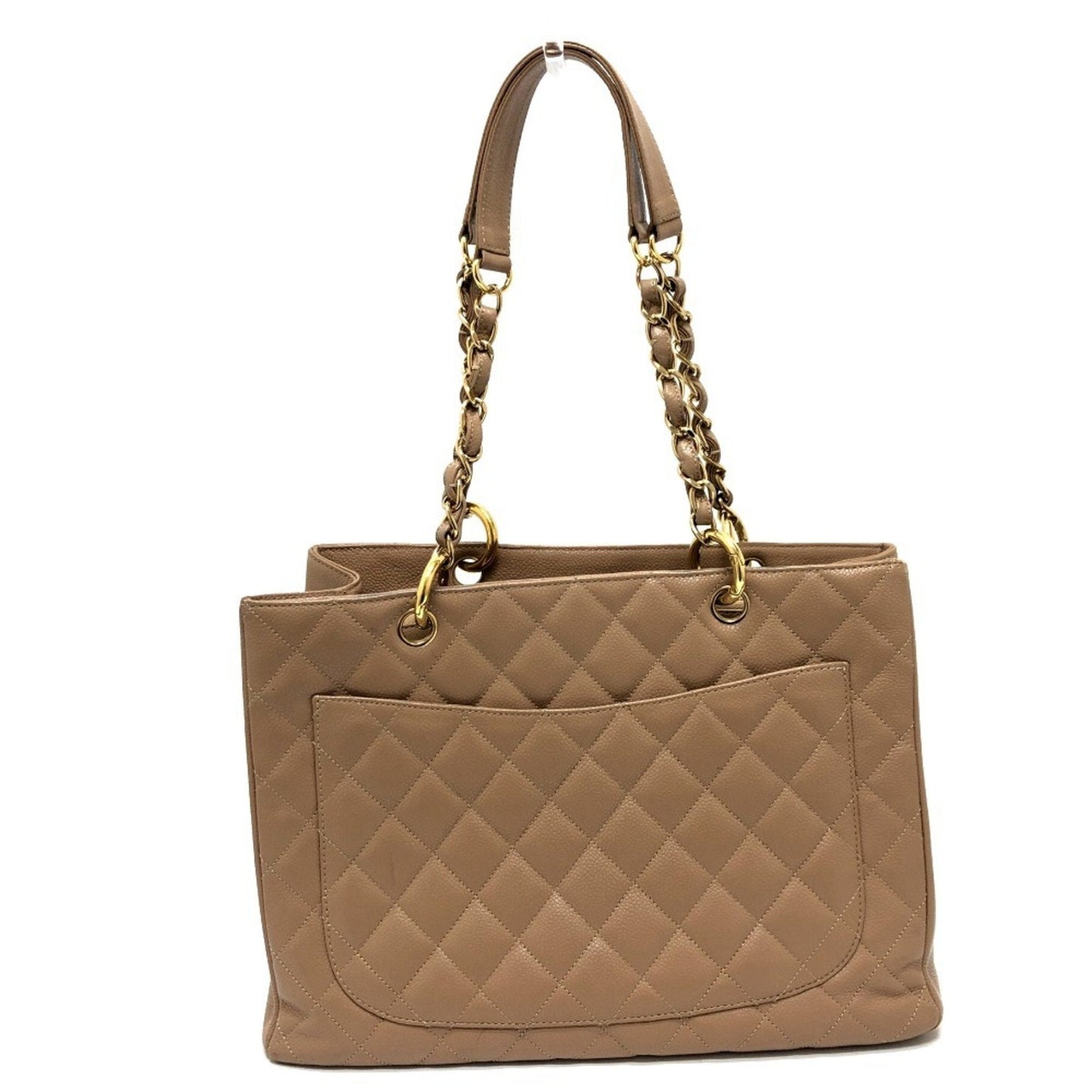 Chanel Matelasse Beige Grained Calfskin Shoulder Bag Tote Bag