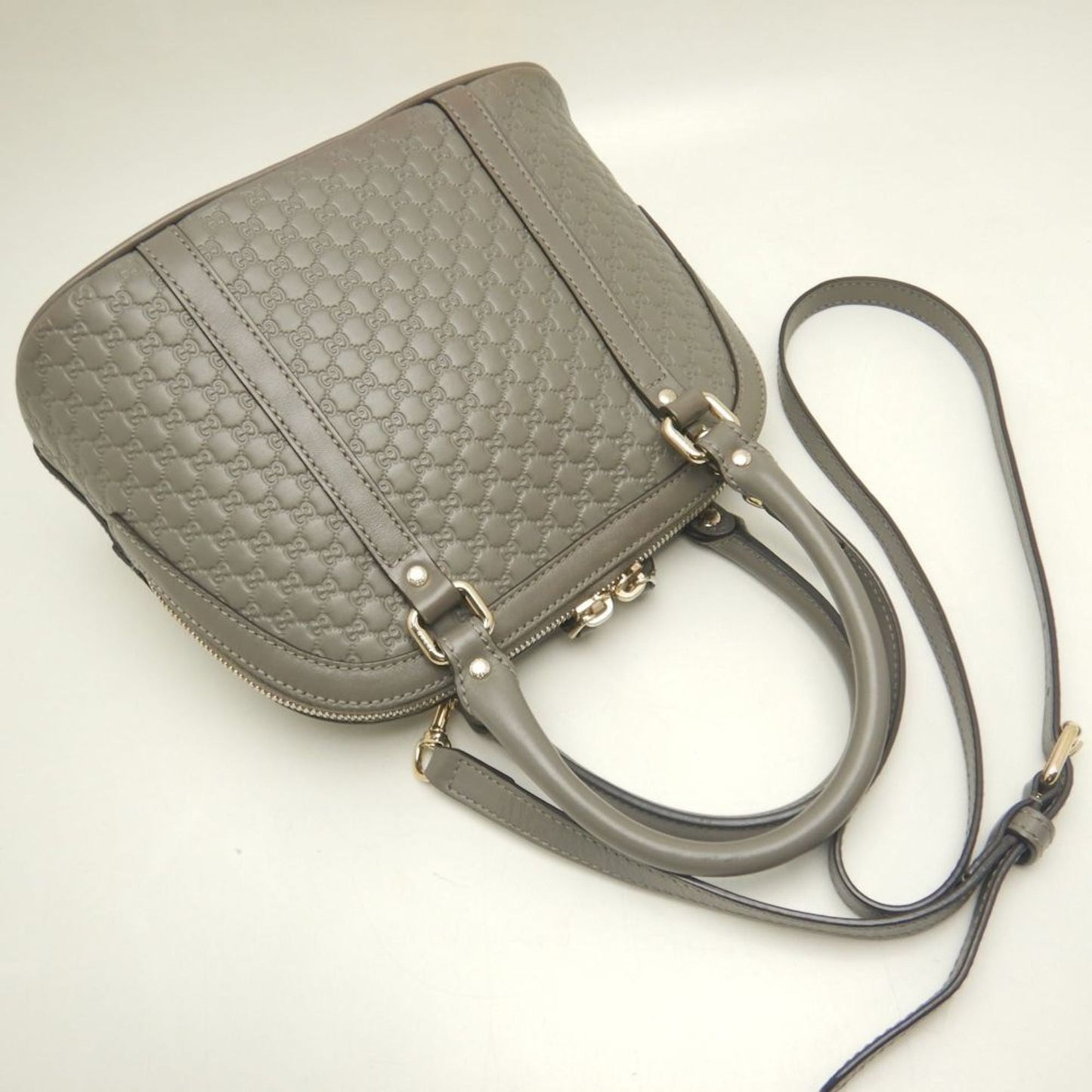 Gucci Microguccissima Gray Leather Handbag