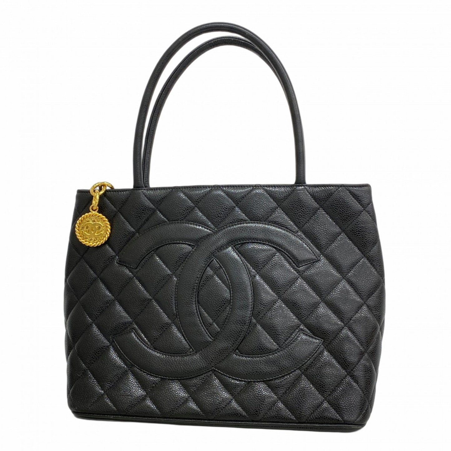 Chanel Black Grained Calfskin Tote Bag