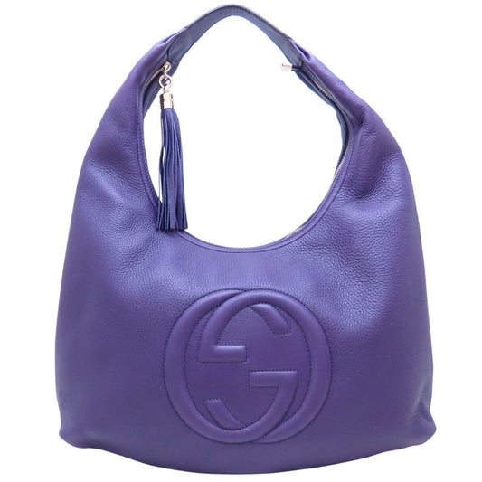 Gucci Purple Leather Shoulder Bag