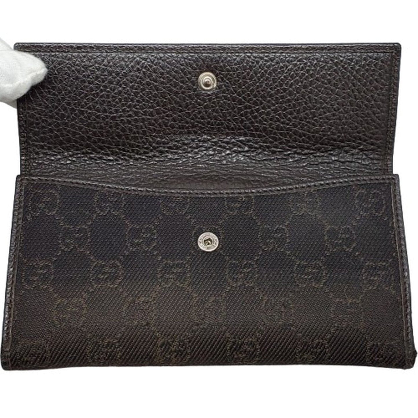 Gucci Brown Gg Canvas Long Wallet (Bi-Fold)