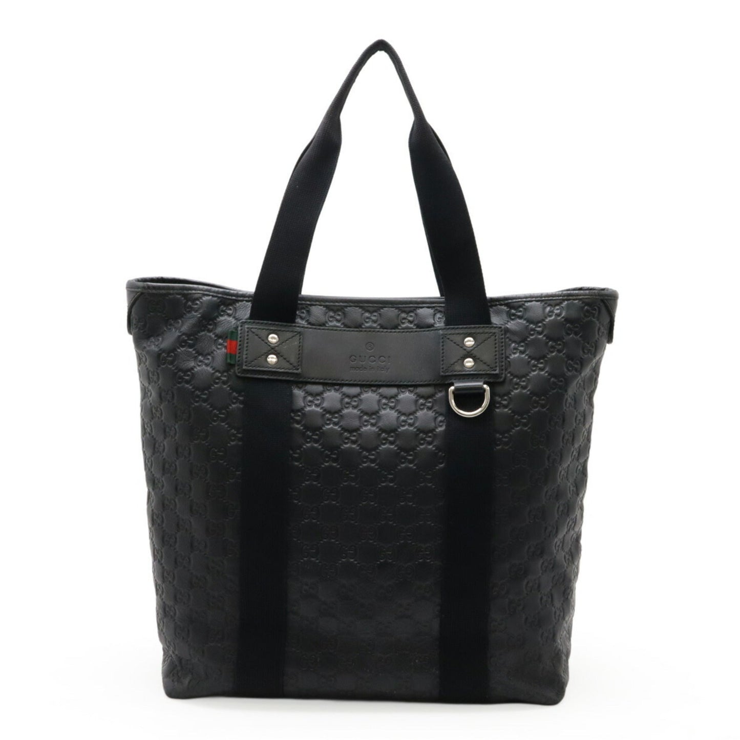 Gucci Black Rubber Leather Shoulder Bag Tote Bag