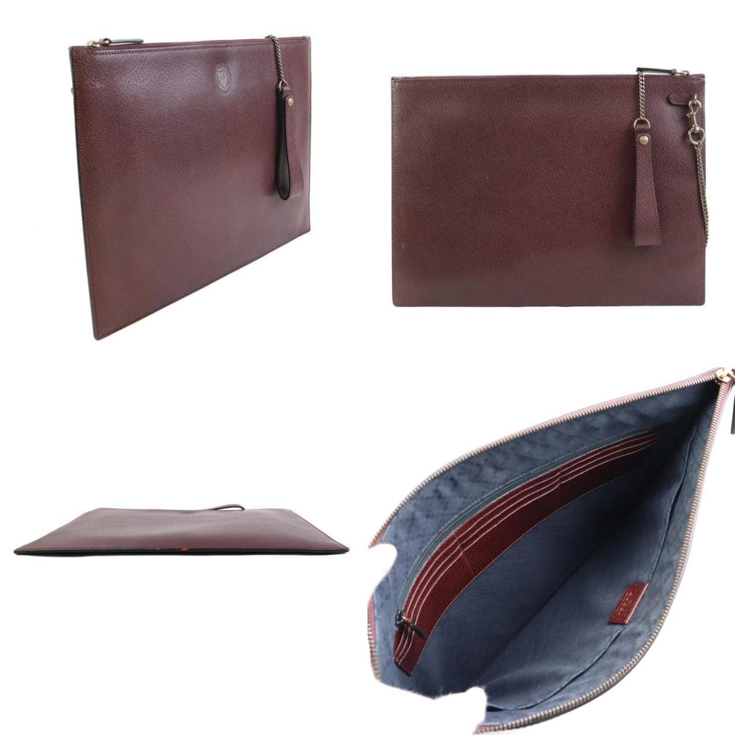 Gucci Bordeaux Leather Clutch Bag