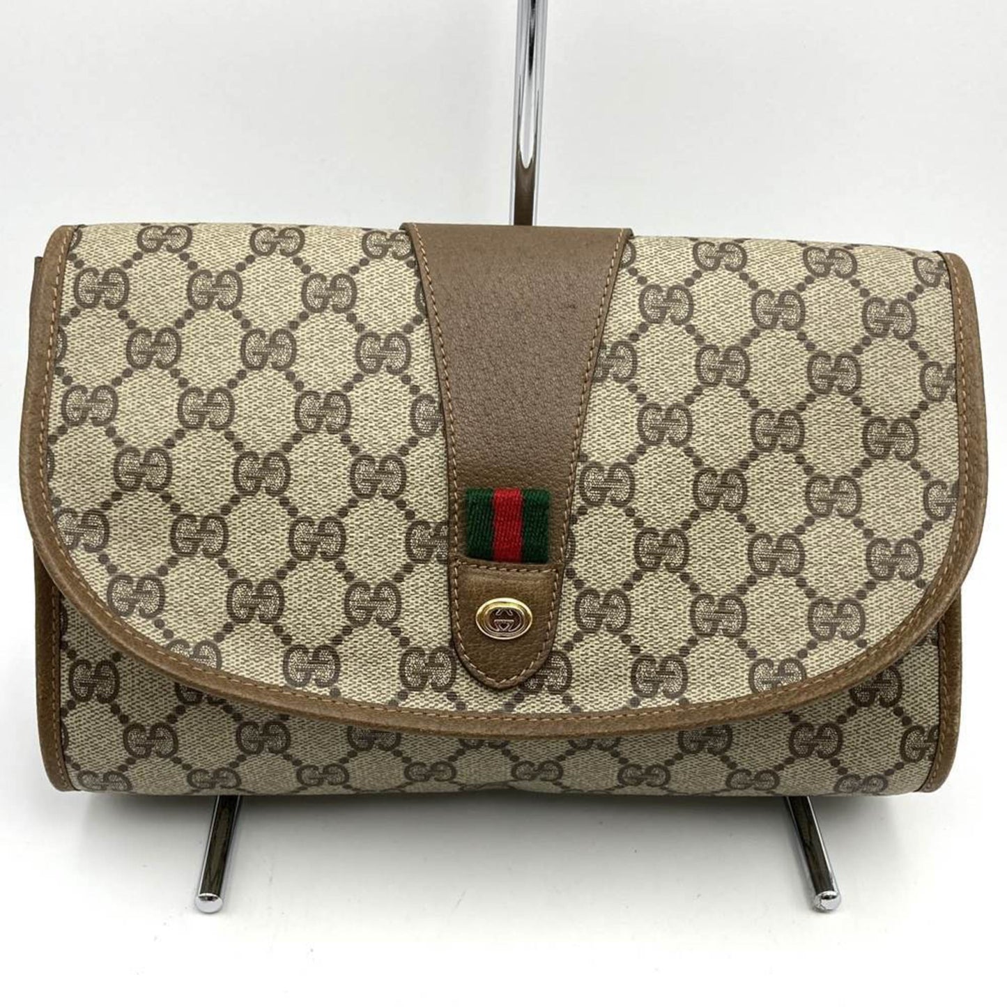 Gucci Beige Gg Supreme Canvas Clutch Bag Pouch