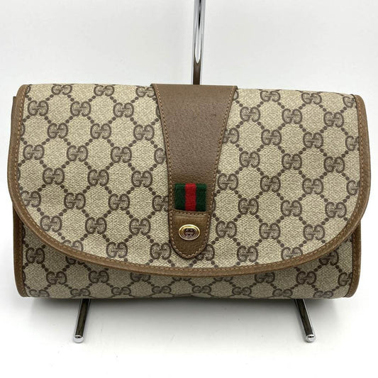Gucci Beige Gg Supreme Canvas Clutch Bag Pouch