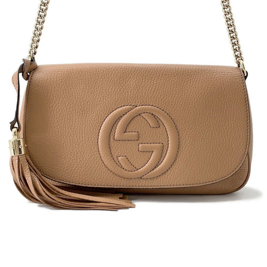Gucci Soho Beige Leather Shoulder Bag