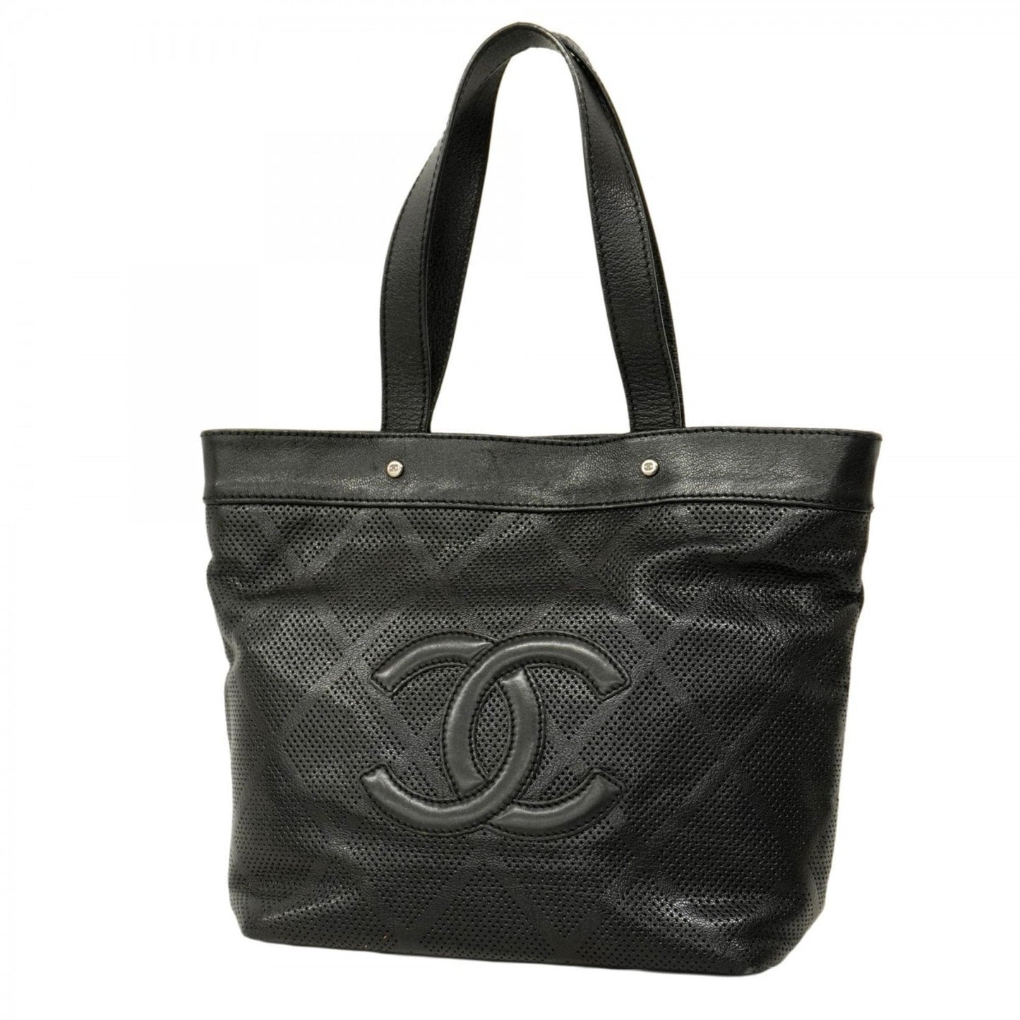 Chanel Black Leather Tote Bag