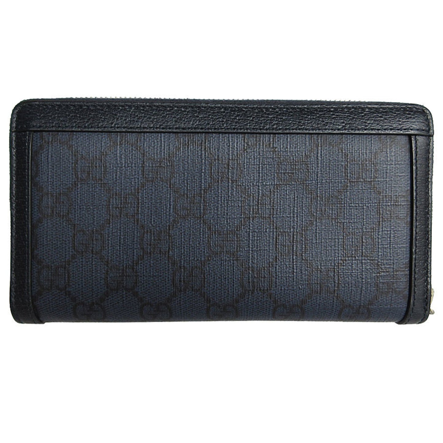 Gucci Navy Gg Supreme Long Wallet (Bi-Fold)