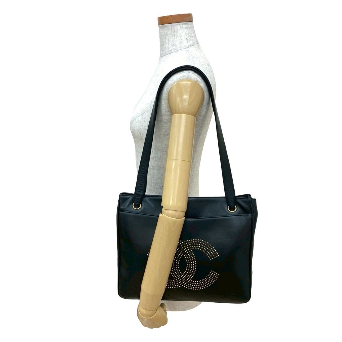 Chanel Black Leather Shoulder Bag Tote Bag