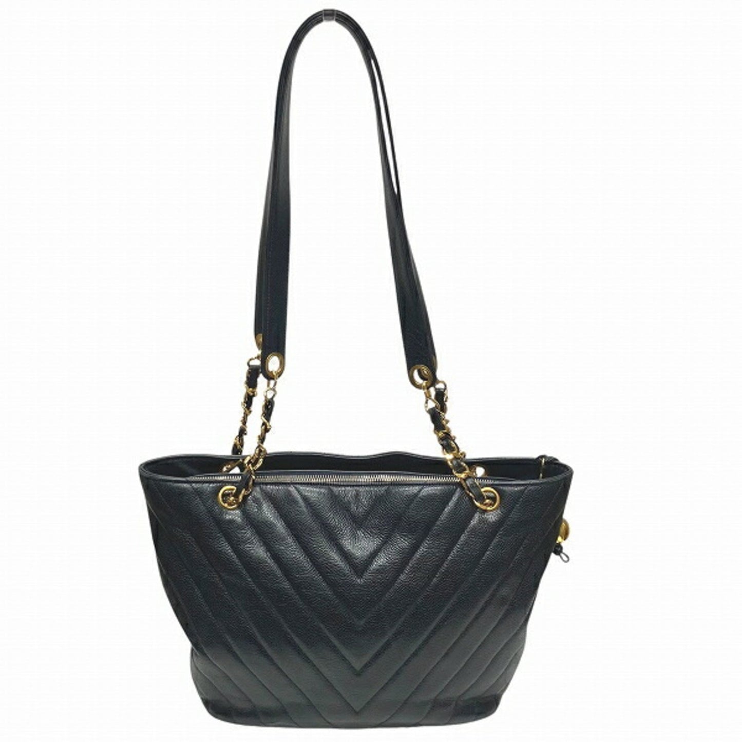 Chanel Navy Grained Calfskin Tote Bag