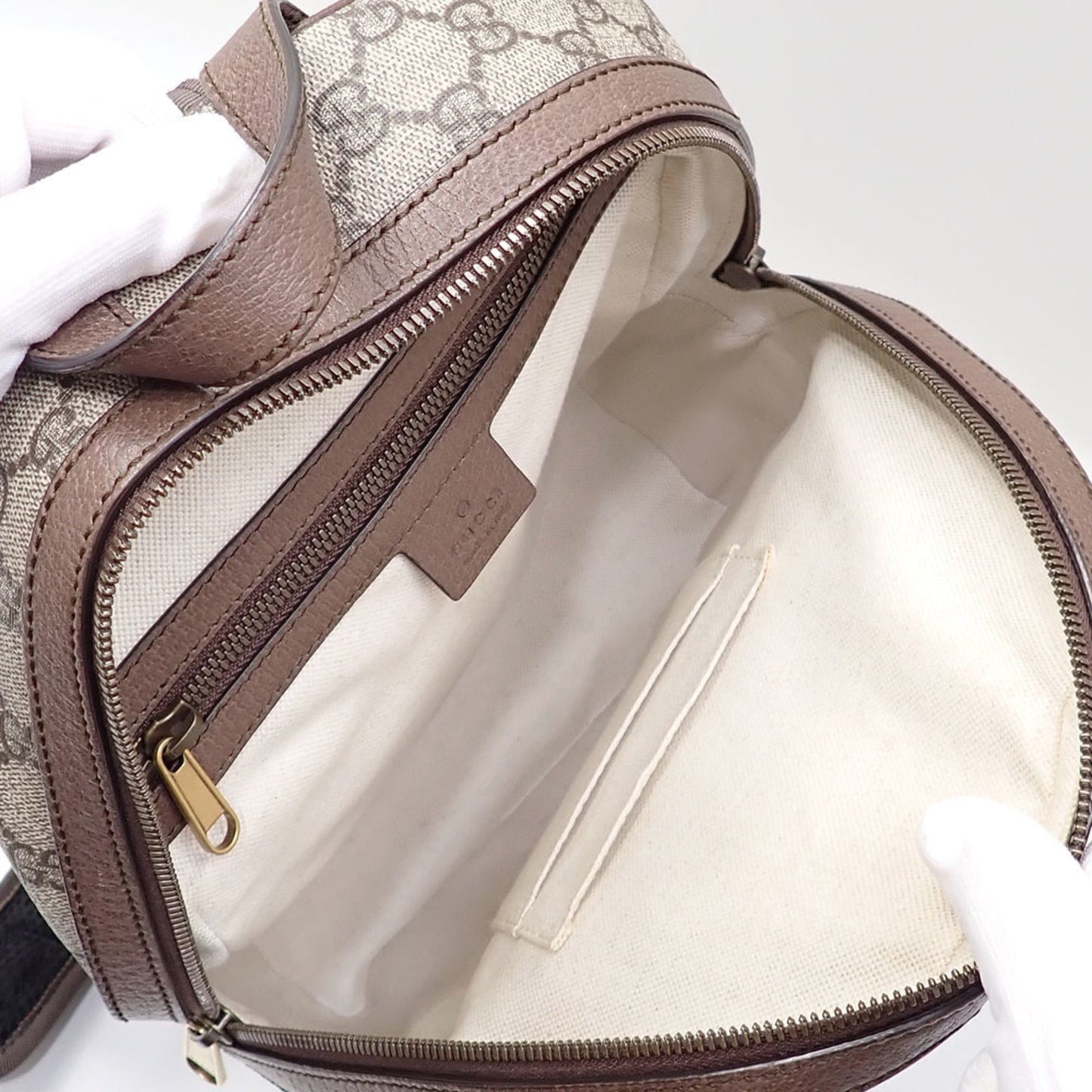 Gucci Beige Brown Pvc Leather Backpack