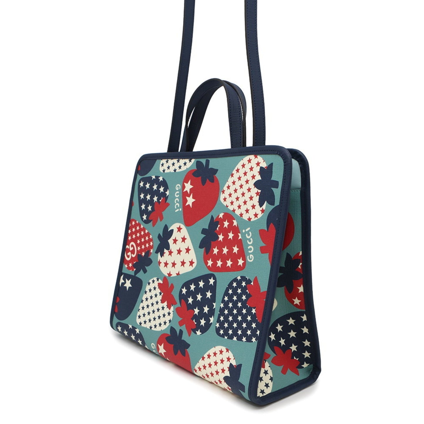 Gucci Blue Pvc Leather Tote Bag